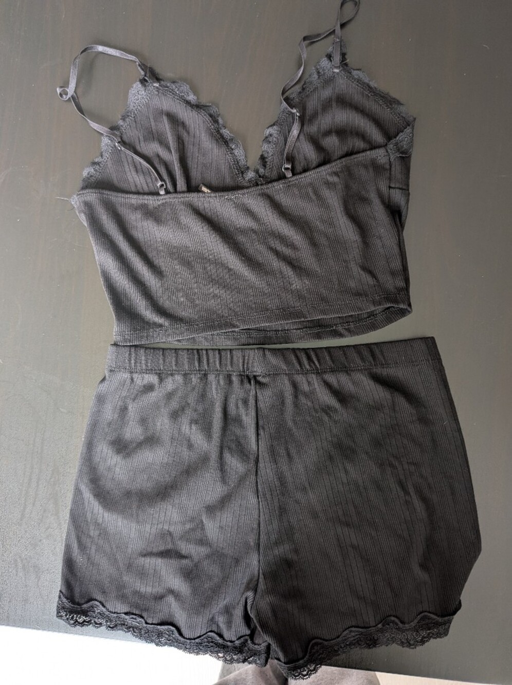 ⭐ Lace-Trim Ribbed Sleep Set - Picture 4 of 4